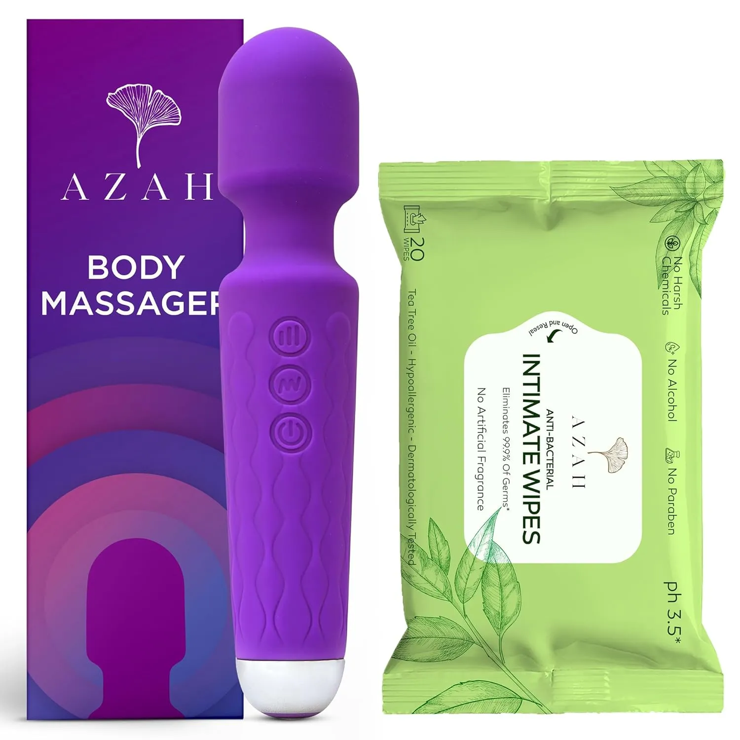 Personal Massager & Intimate Wipes Combo