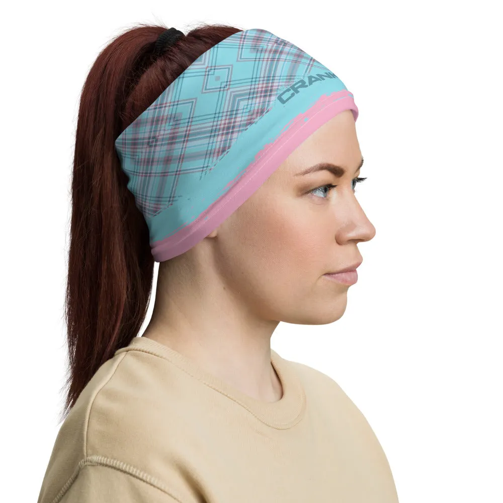Pink & Aqua Plaid Face Mask / Neck Gaiter / Headband