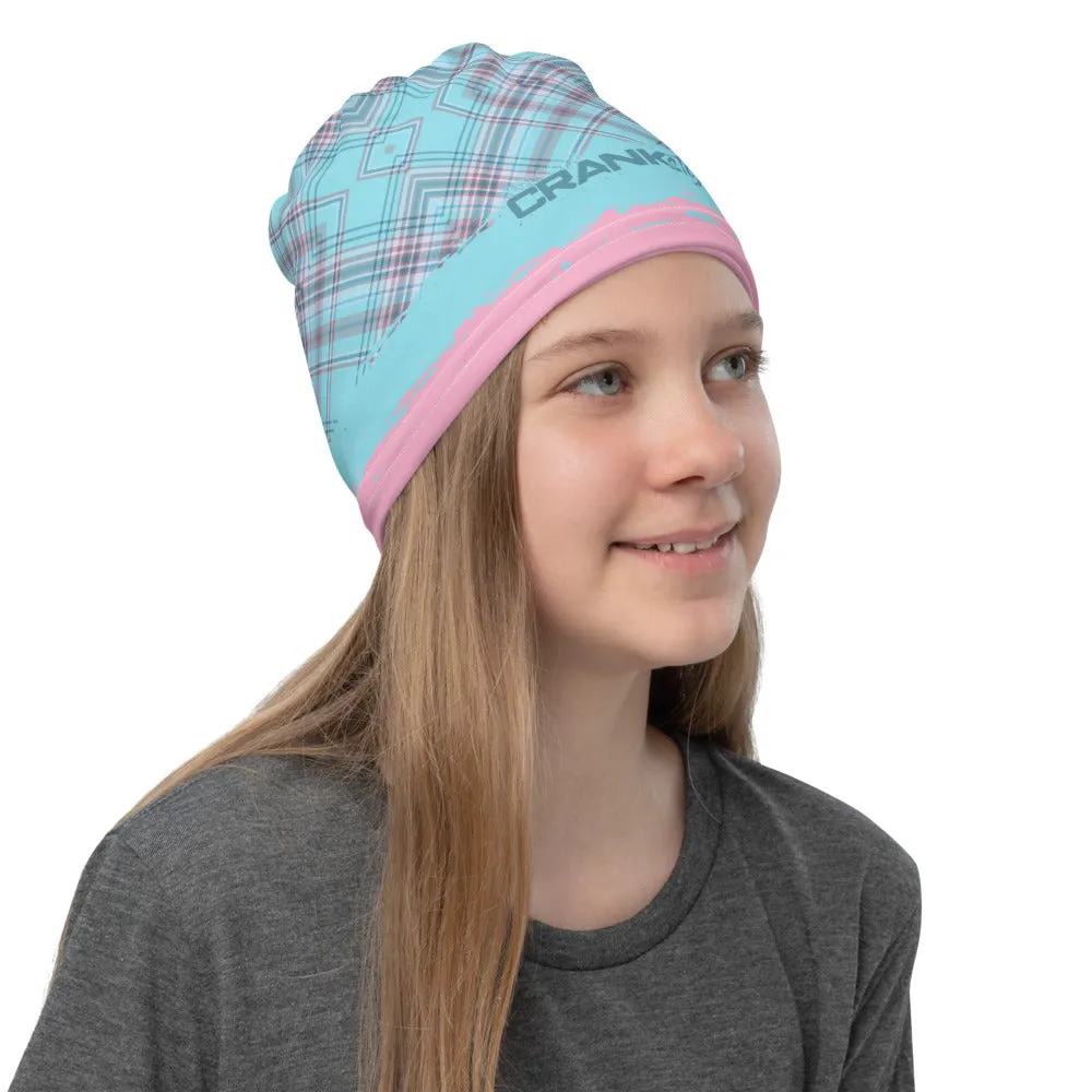 Pink & Aqua Plaid Face Mask / Neck Gaiter / Headband