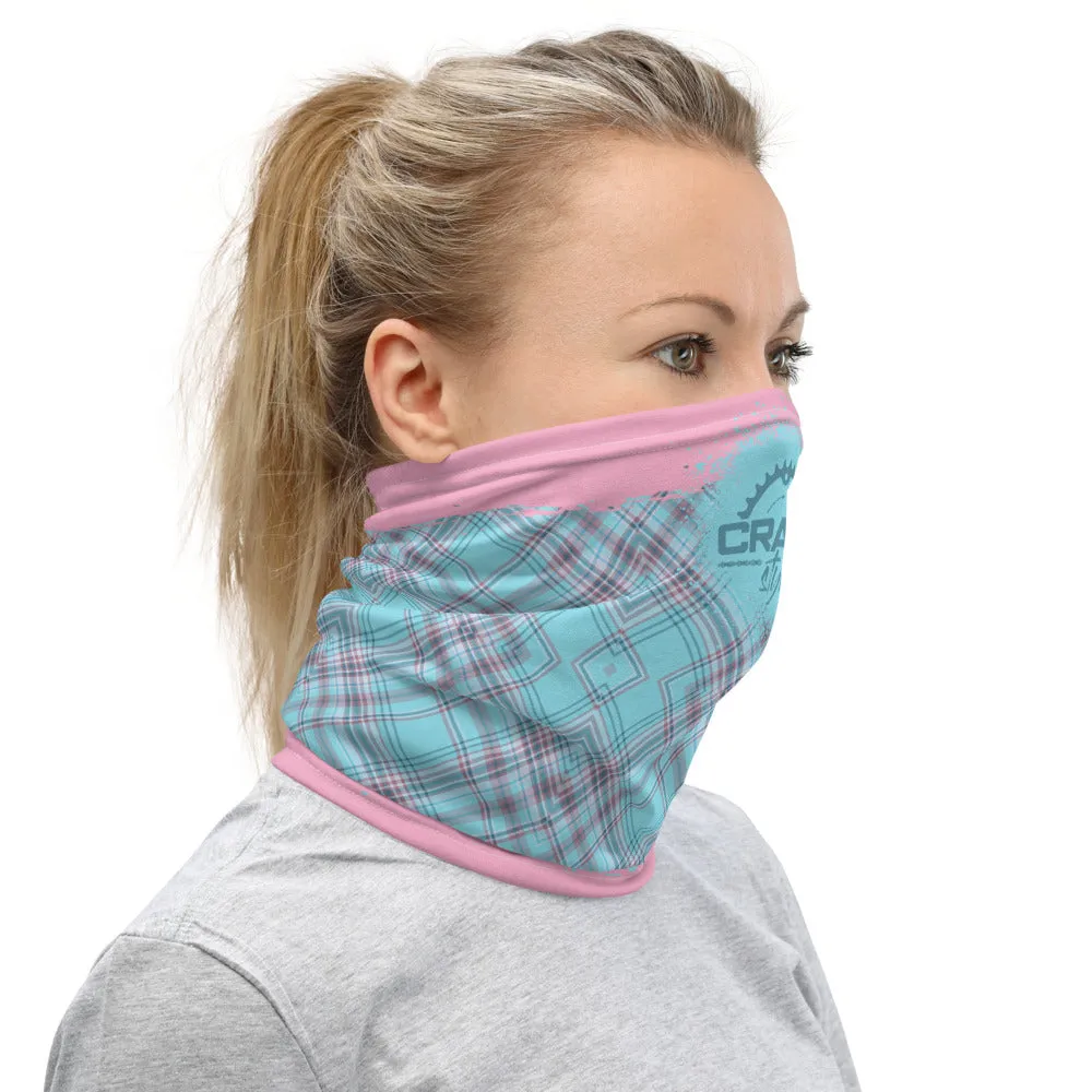 Pink & Aqua Plaid Face Mask / Neck Gaiter / Headband
