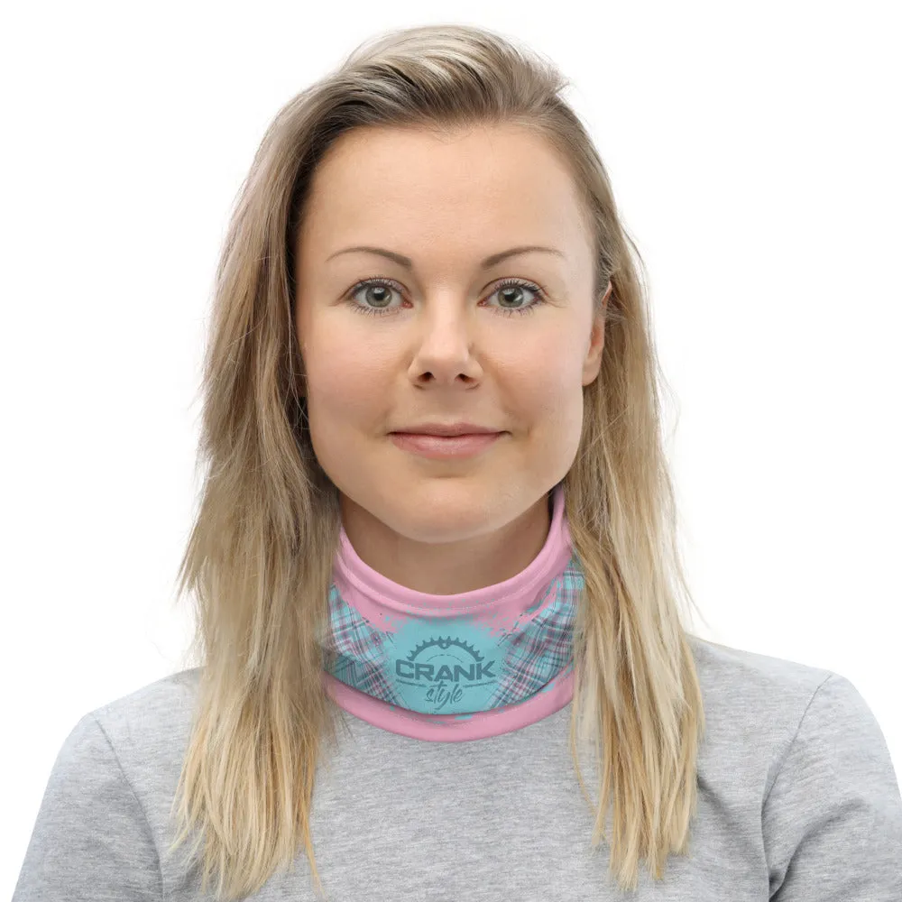 Pink & Aqua Plaid Face Mask / Neck Gaiter / Headband