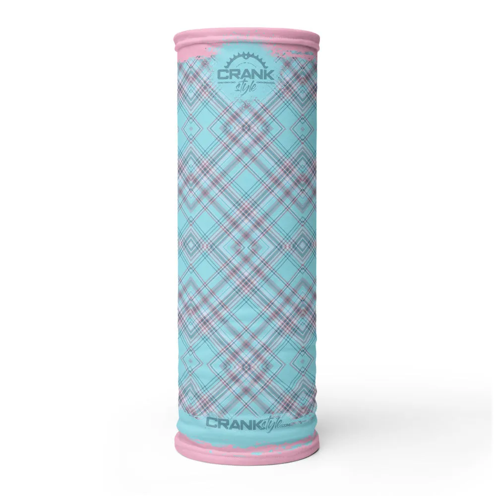 Pink & Aqua Plaid Face Mask / Neck Gaiter / Headband