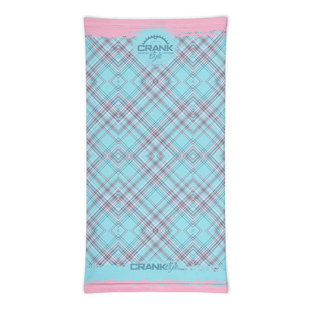 Pink & Aqua Plaid Face Mask / Neck Gaiter / Headband