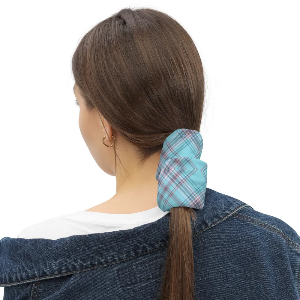 Pink & Aqua Plaid Face Mask / Neck Gaiter / Headband