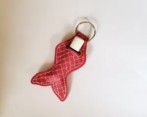 Pink Mermaid Lip Balm Holder Keychain