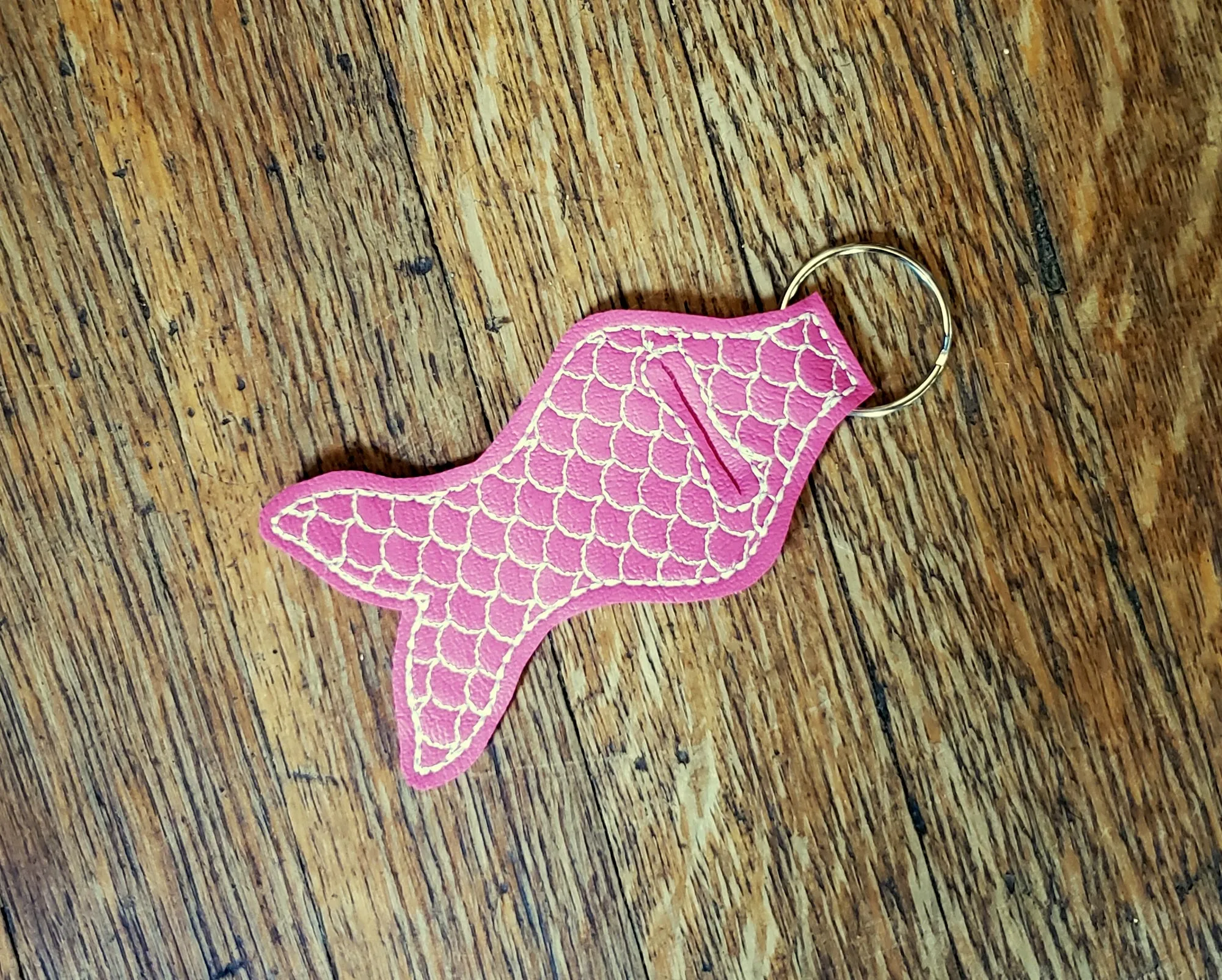 Pink Mermaid Lip Balm Holder Keychain