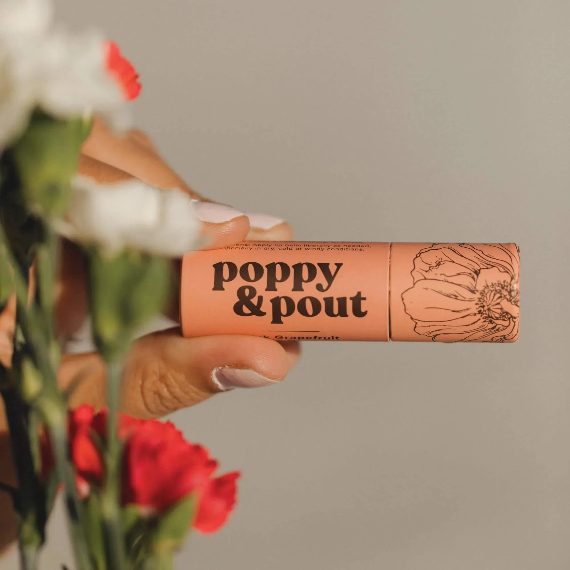 Poppy & Pout Pink Grapefruit Lip Balm
