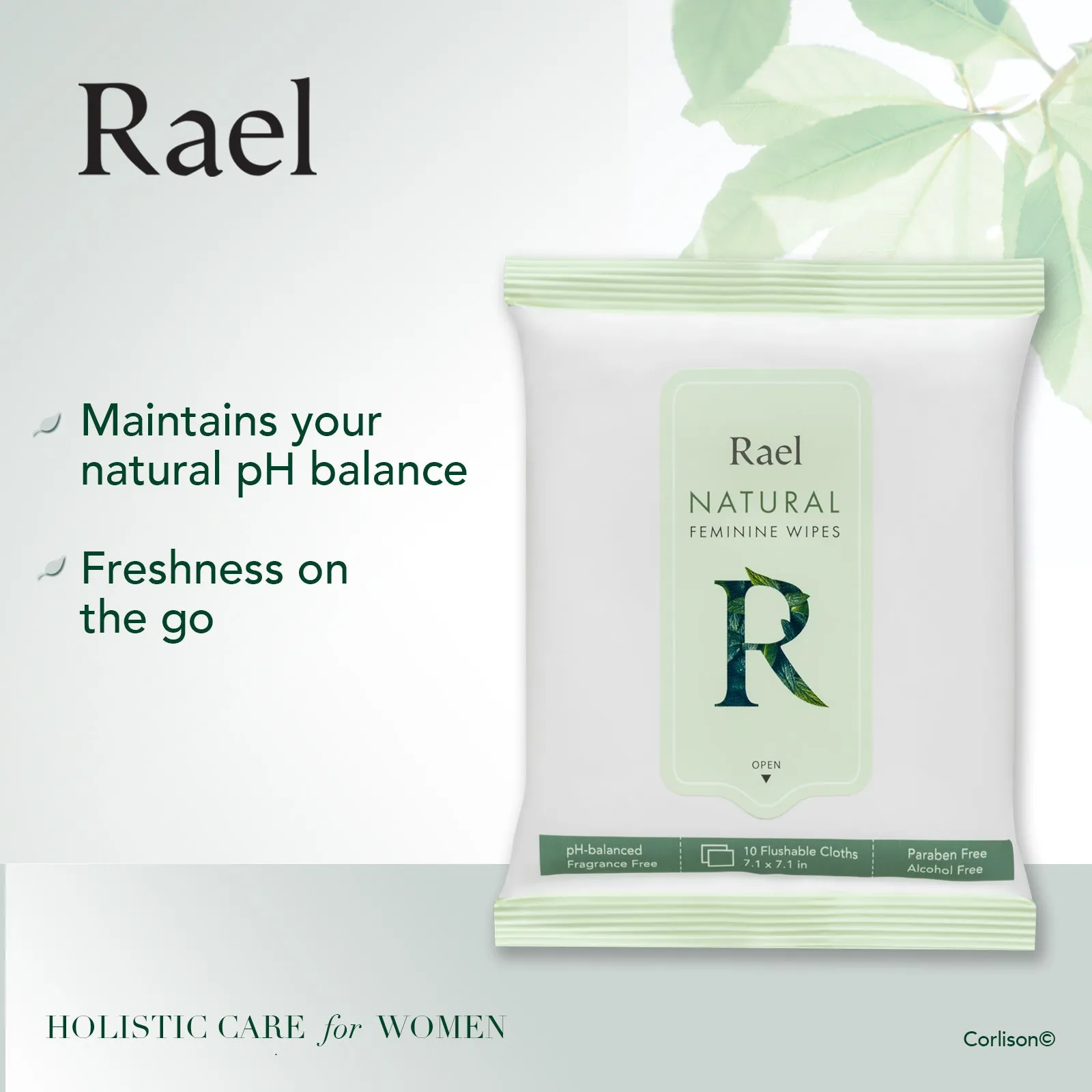 Portable Natural Feminine Wipes 10s