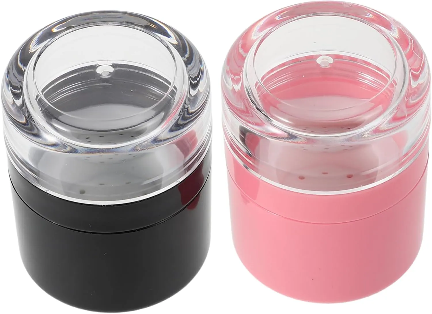 Portable Plastic Powder Container Empty Refillable Powder Box Makeup Case Mirror Dry Shampoo Applicator