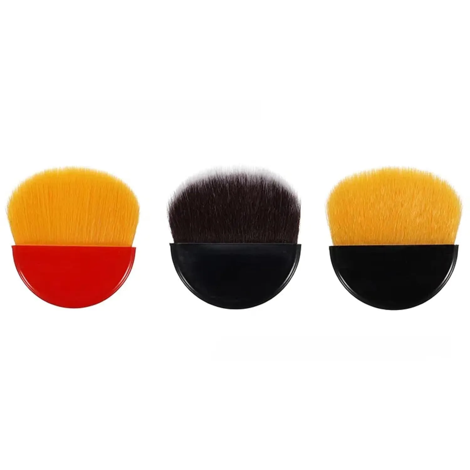 Portable Semi-Circular Flat Blush Brush Nylon Hair Powder Moon Brush