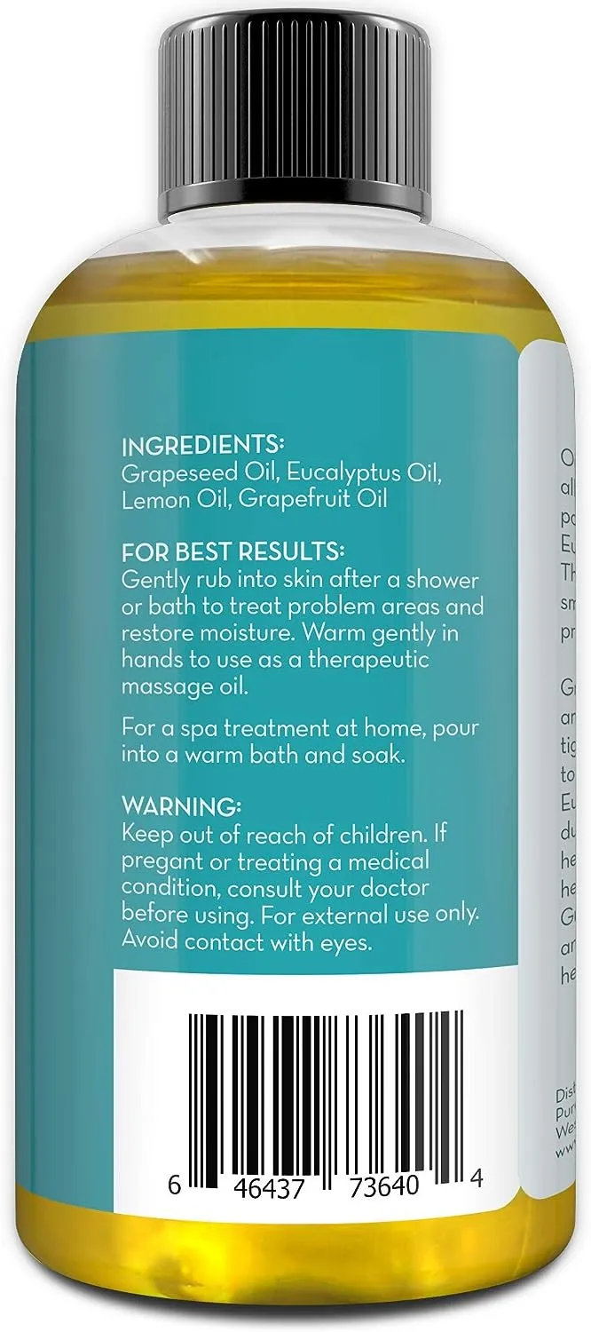Pure Body Chemical Free 100% Natural Cellulite Massage Oil for Thighs and Butt 240ml