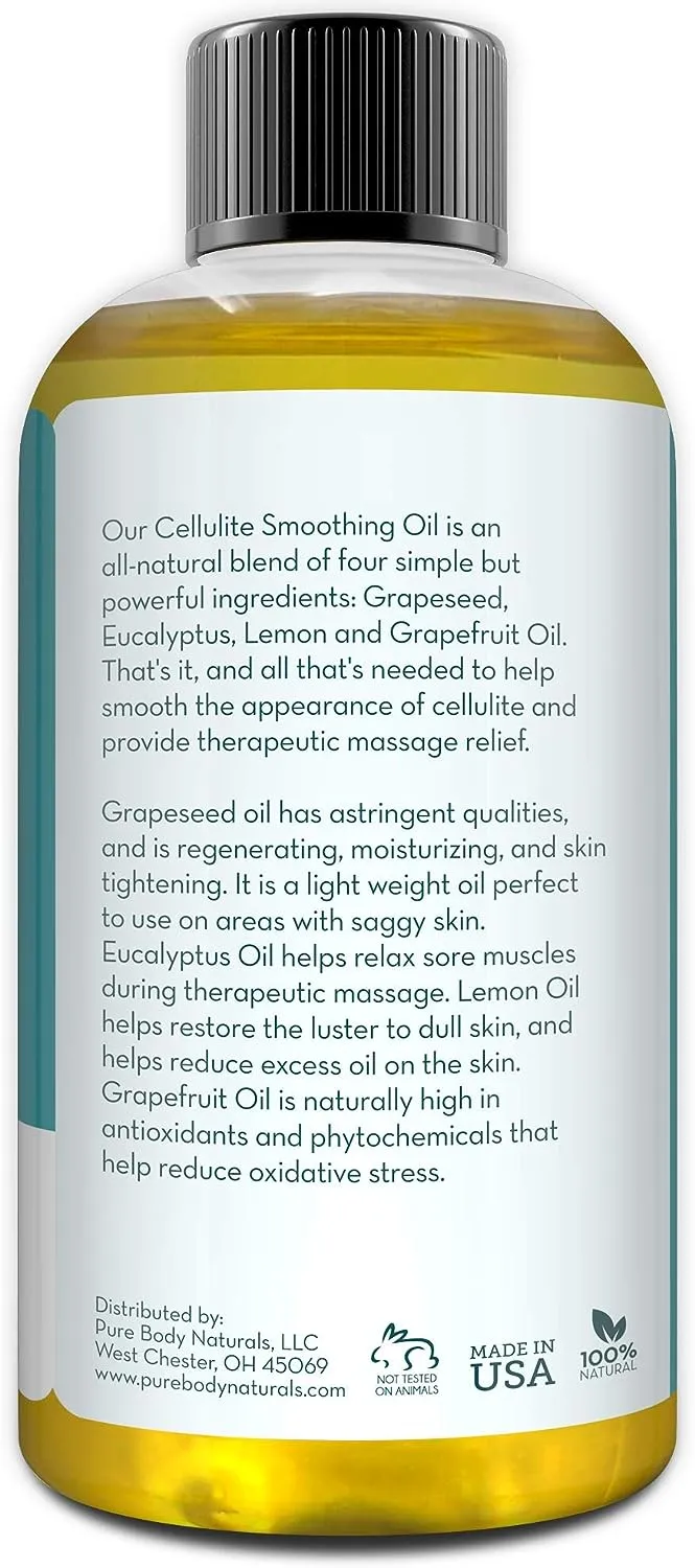Pure Body Chemical Free 100% Natural Cellulite Massage Oil for Thighs and Butt 240ml