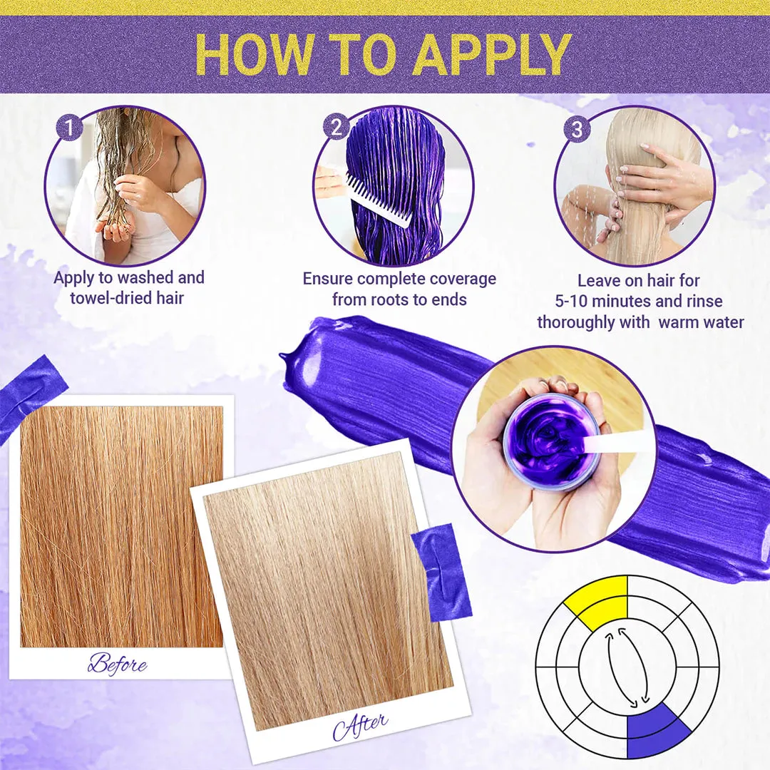 Purple Hair Mask - For Blonde, Bleached, Platinum, Silver Hair