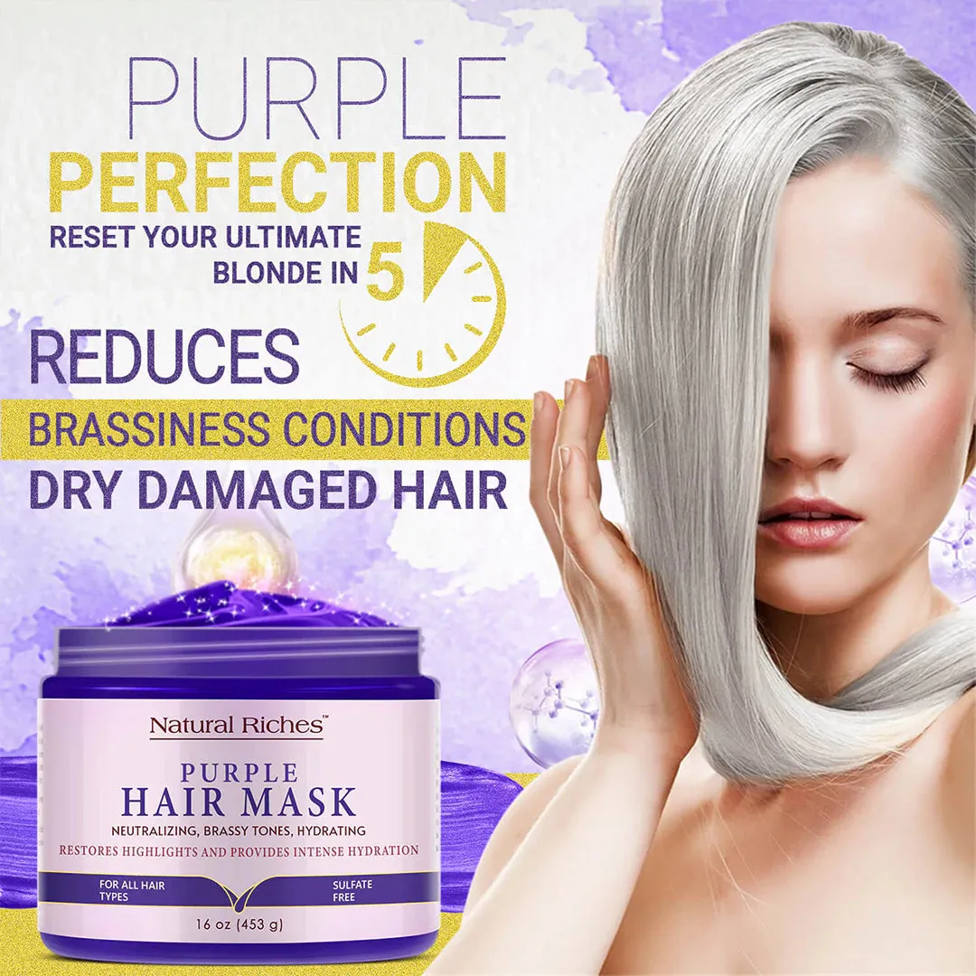 Purple Hair Mask - For Blonde, Bleached, Platinum, Silver Hair