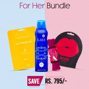 Rakanaa Bundle For Her ( Halal Sadakat Body Spray For Women, Lips To Die For - Tint, Vitamin Mask, Rose Lip Mask )