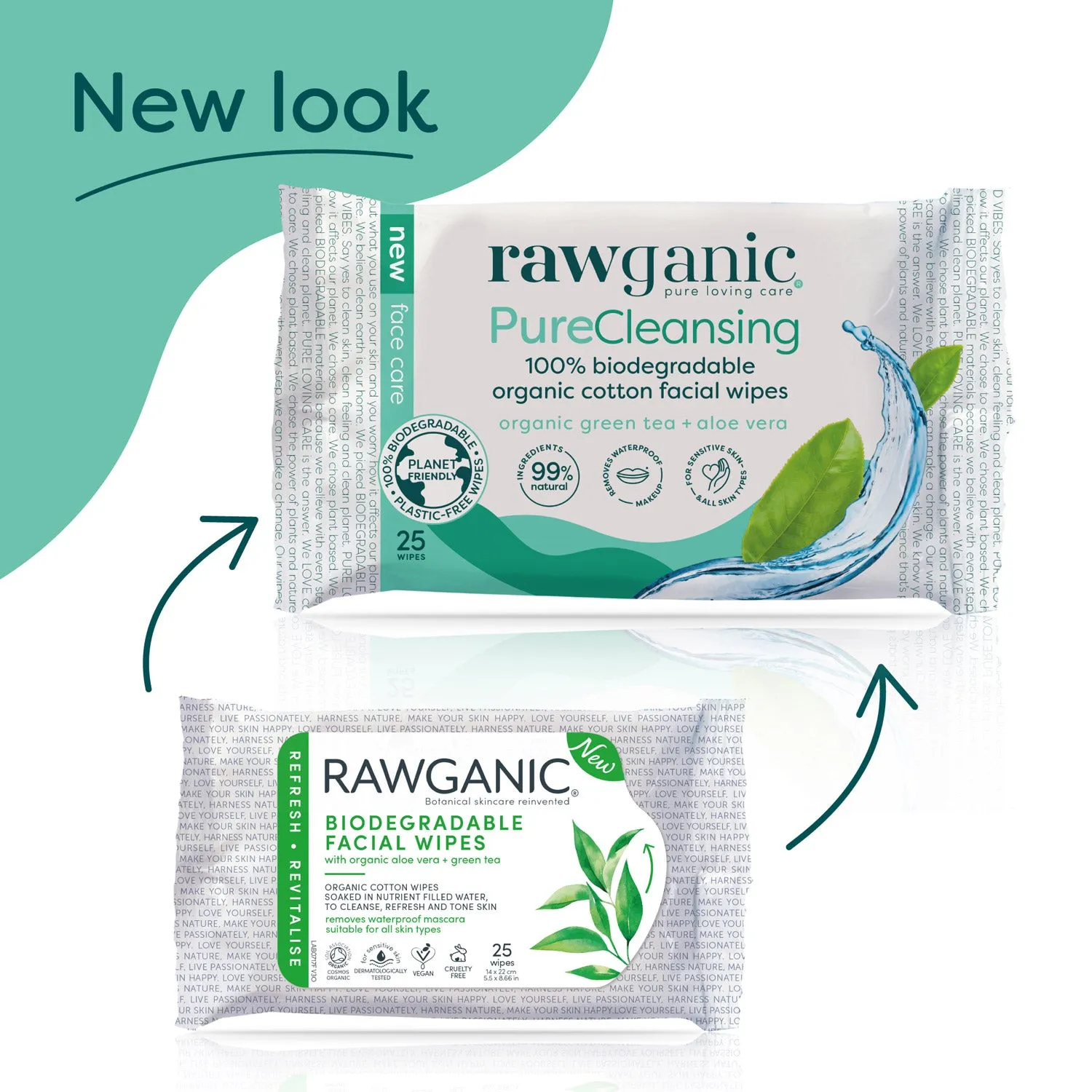 Rawganic Pure Cleansing Facial Wipes with green tea and aloe vera
