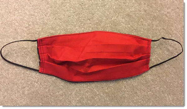 Red and Black Pleated Reversible Face Mask