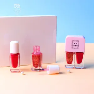 Red Shimmering Lion 2ac In 1 Nail Polish