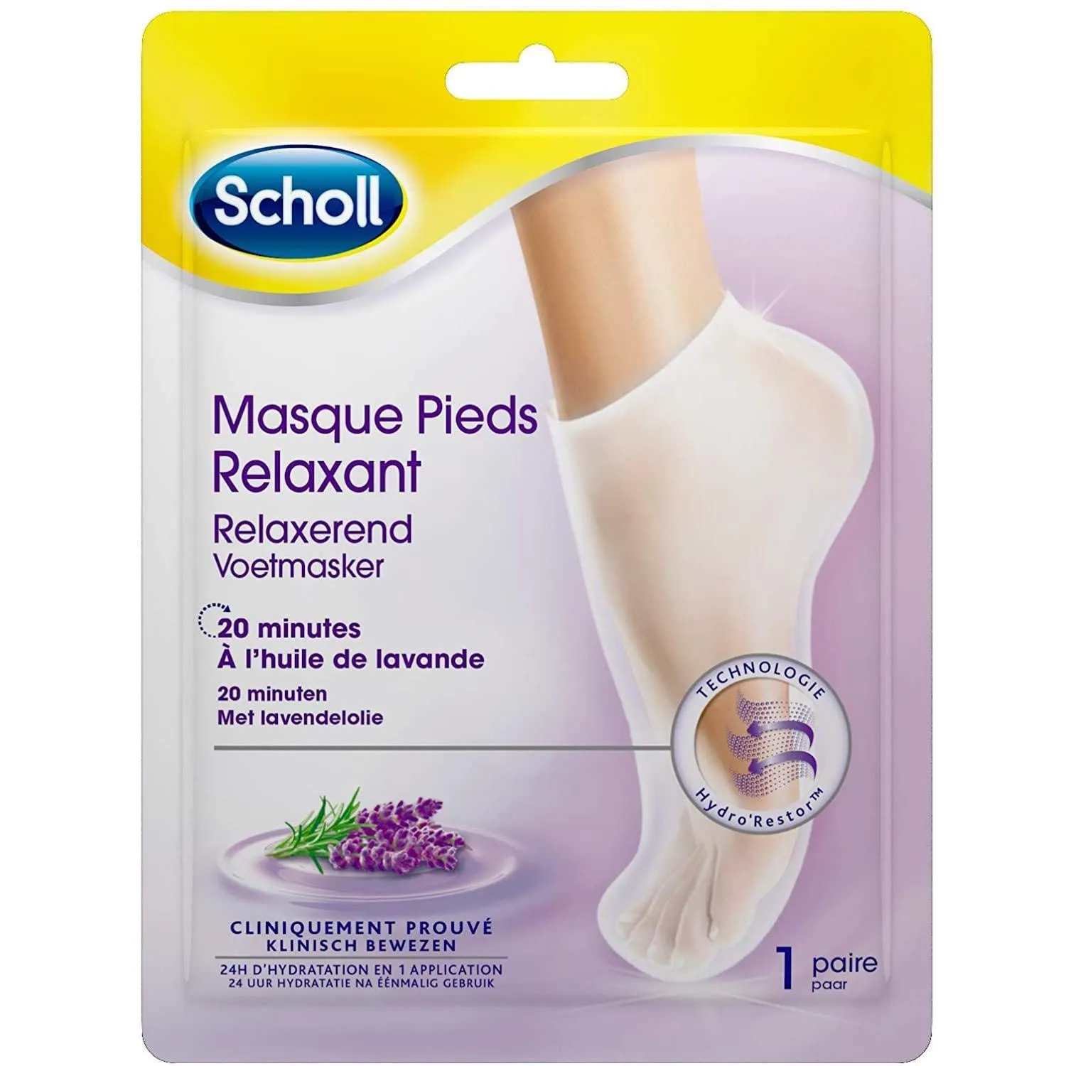 Relaxing Foot Mask maska do stóp z lawendą 1 para