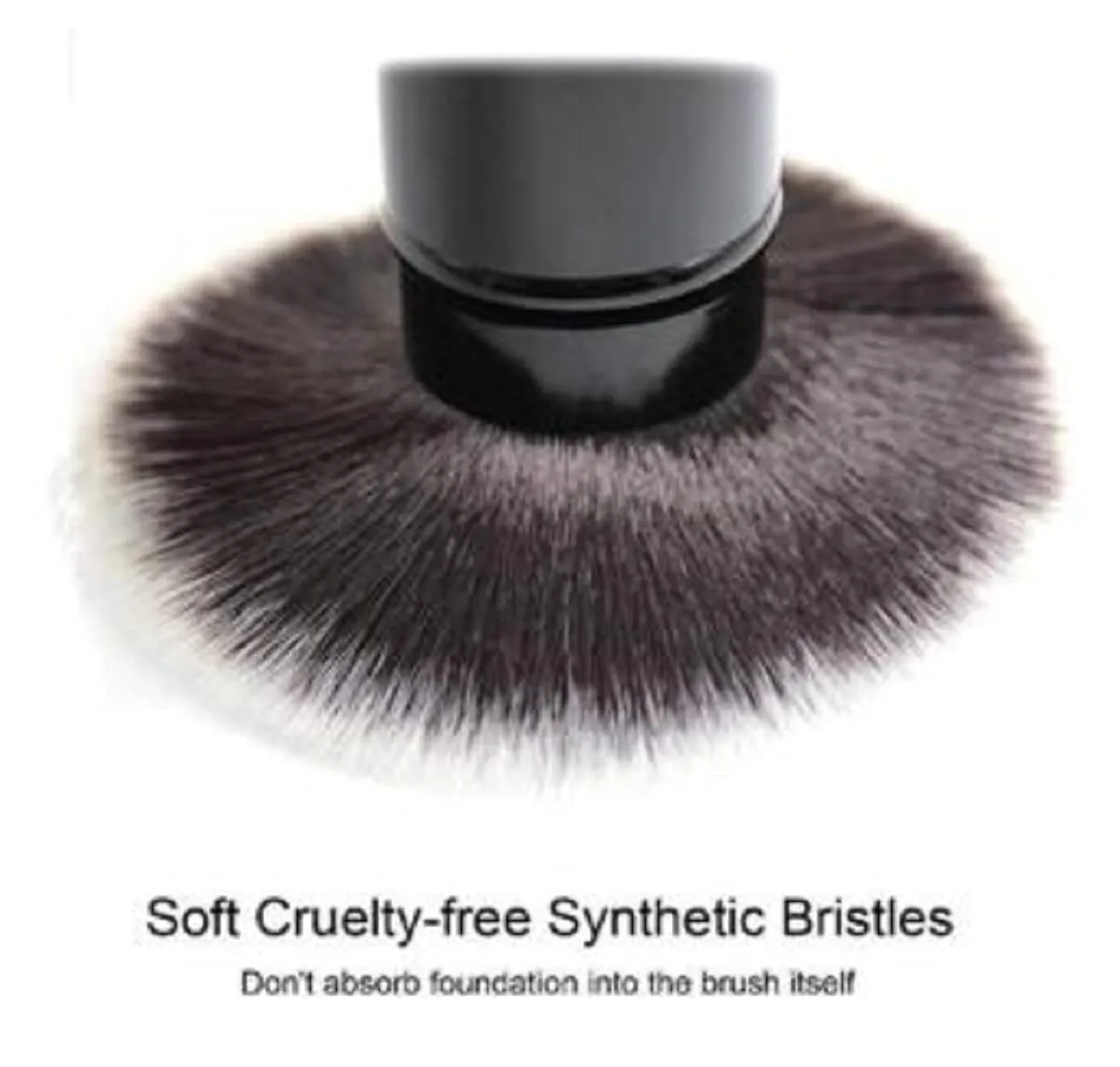 Retractable Kabuki Makeup Brush, Portable Powder Brush with Cover for Blush, Bronzer, Flawless Powder Cosmetic Double-headed silicone facial mask brush scraper (Black)