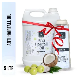 Rubz Anti Hairfall Oil | Enriched with Castor Oil & Shikakai Extract | Nourishes Scalp & Controls Hair Fall | 5 Litre