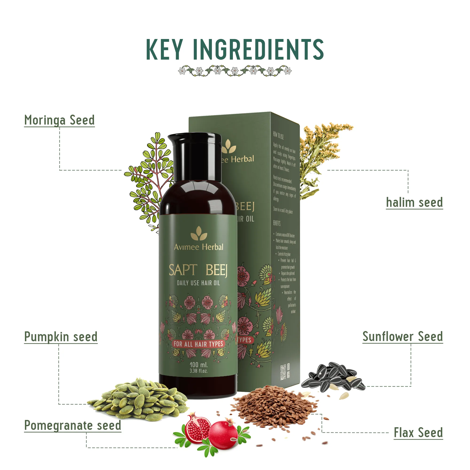 Saptbeej Hair Oil for Hair Growth, Grey Hair