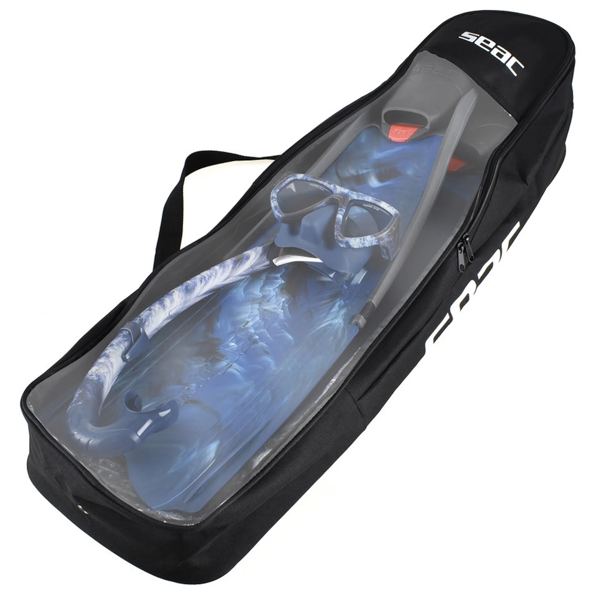 SEAC Tris Motus Set - Motus Camo Long Freediving Soft Powerful Fins, One Mask and Jet Snorkel
