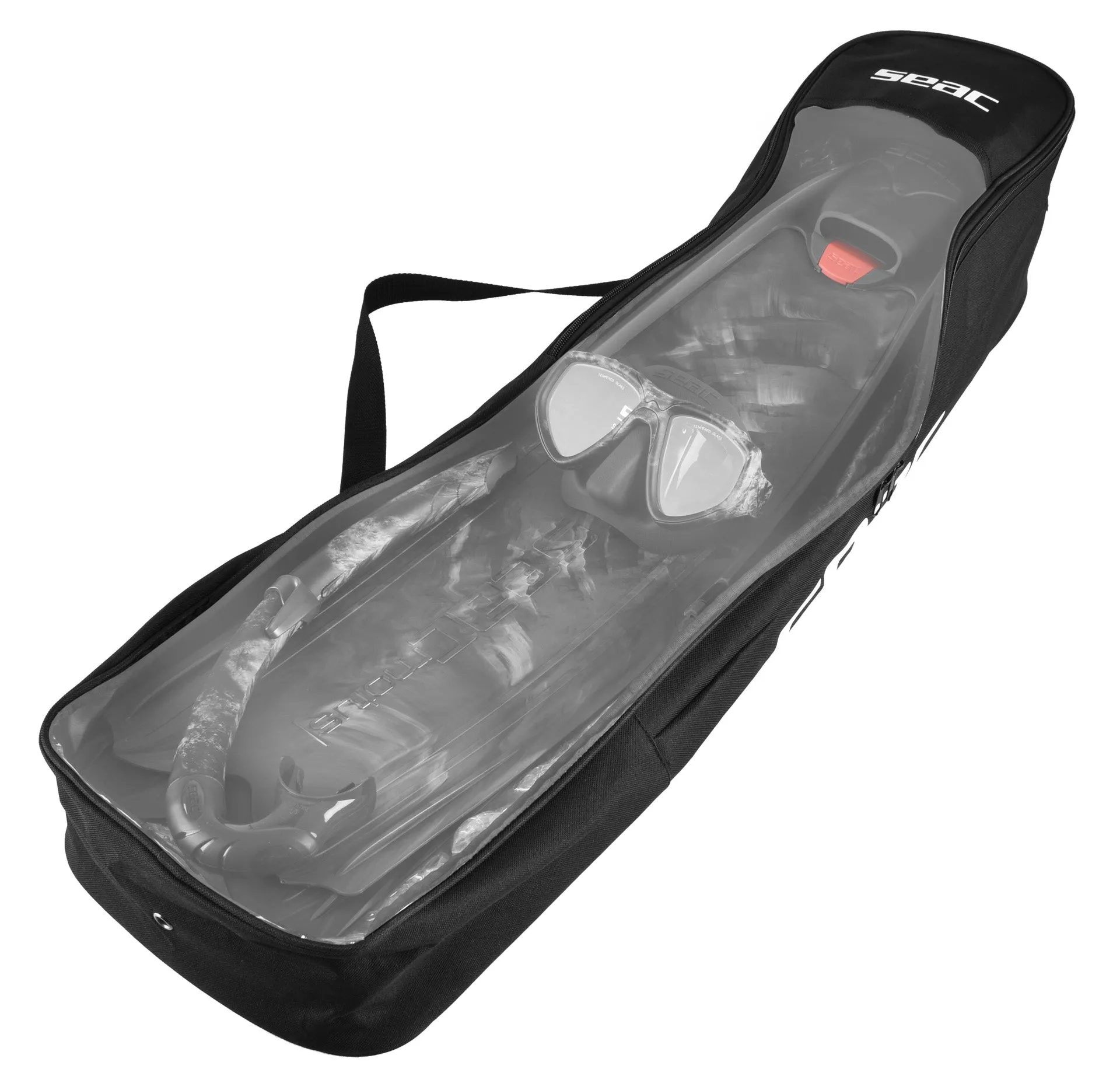 SEAC Tris Motus Set - Motus Camo Long Freediving Soft Powerful Fins, One Mask and Jet Snorkel