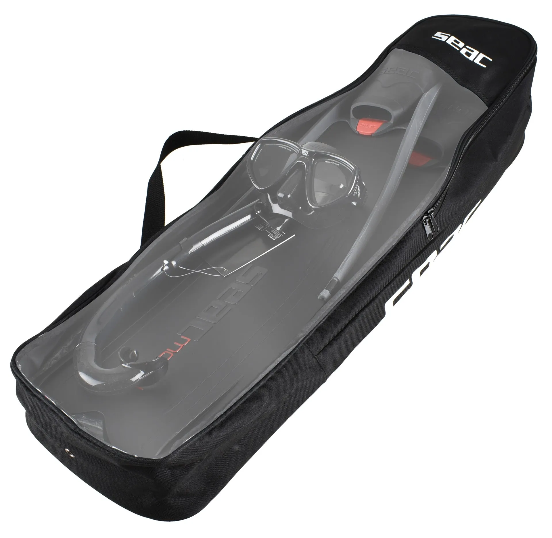 SEAC Tris Motus Set - Motus Camo Long Freediving Soft Powerful Fins, One Mask and Jet Snorkel