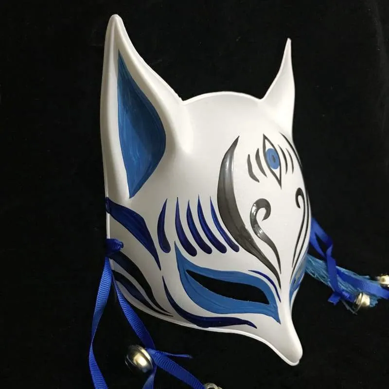 Sharp Ears Kitsune Mask - The Third Eye in Blue
