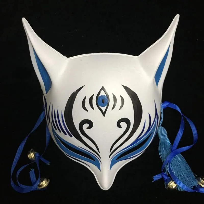 Sharp Ears Kitsune Mask - The Third Eye in Blue