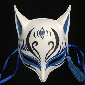 Sharp Ears Kitsune Mask - The Third Eye in Blue