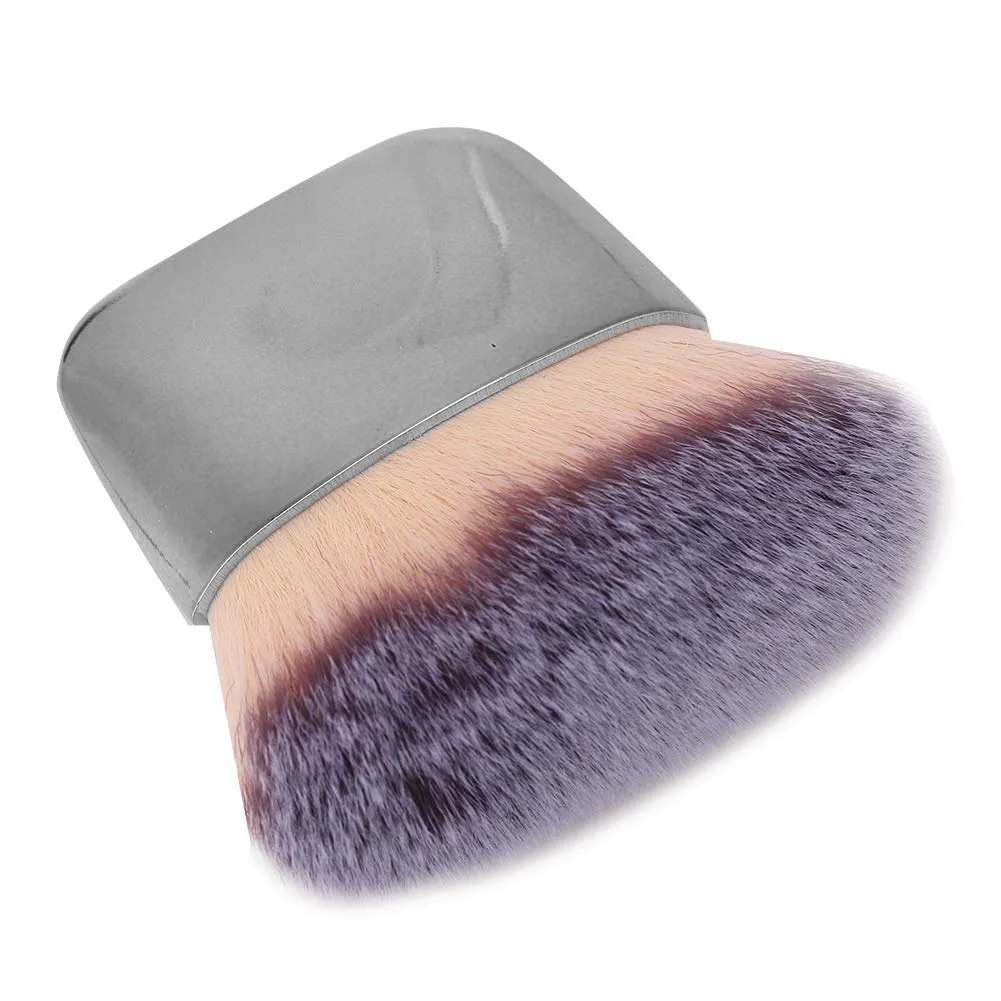 Soft Fiber Hair Makeup Brush, Short Hair Brush for Loose Powder, Wet and Dry Dual Use, for Beginners and Professionals, Family, Friends (Silver)
