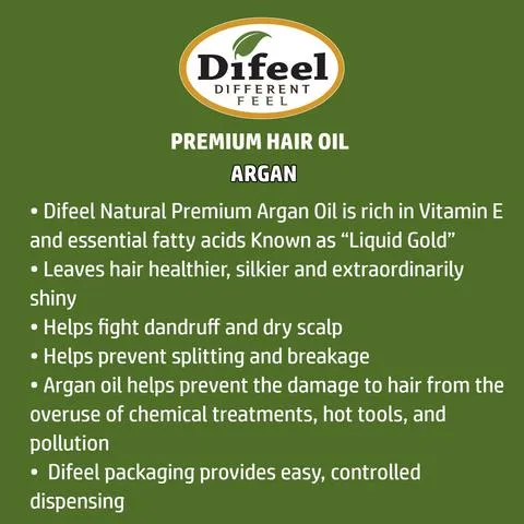 SUNFLOWER Difeel 99% Natural Blend Premium Hair Oil (7.78oz) - Argan Oil