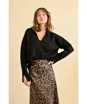 Sydney Collared Sweater - Black