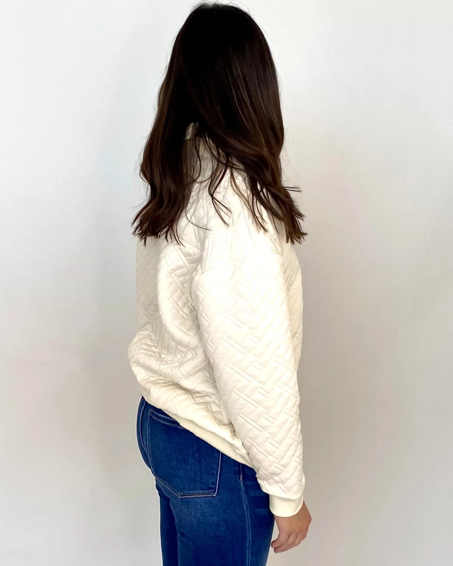 Take Sides Cream Quilted Top