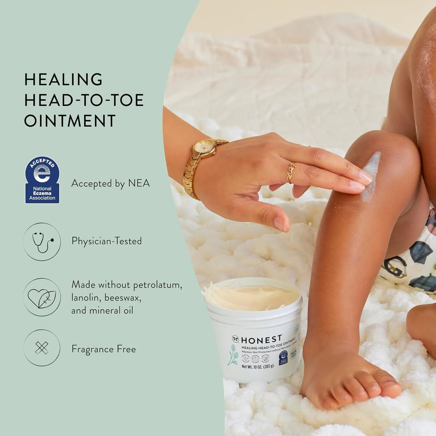 The Honest Company Head-To-Toe Ointment - Allantoin-Powered, Hypoallergenic, Vegan - 10 oz Value Size