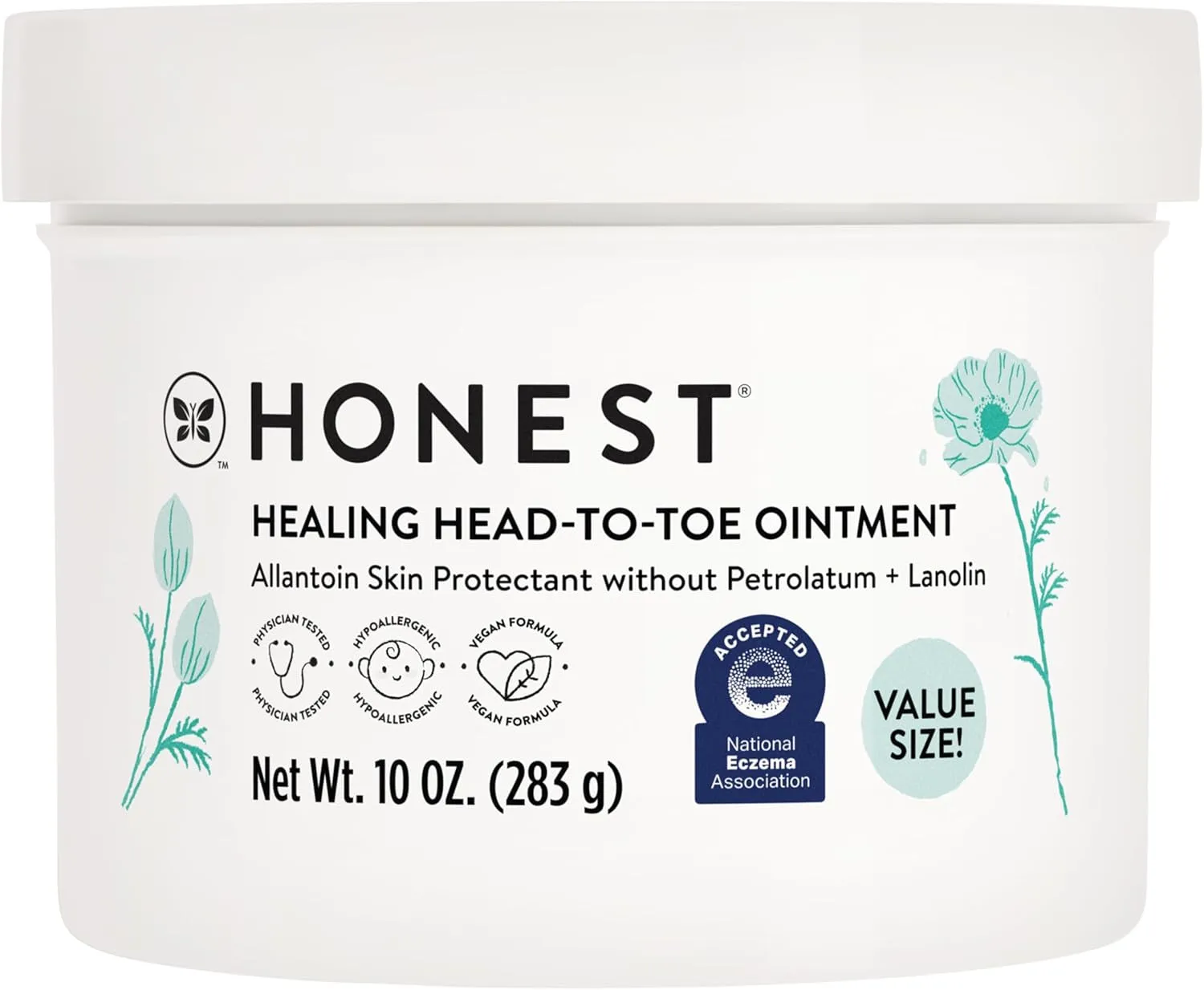 The Honest Company Head-To-Toe Ointment - Allantoin-Powered, Hypoallergenic, Vegan - 10 oz Value Size