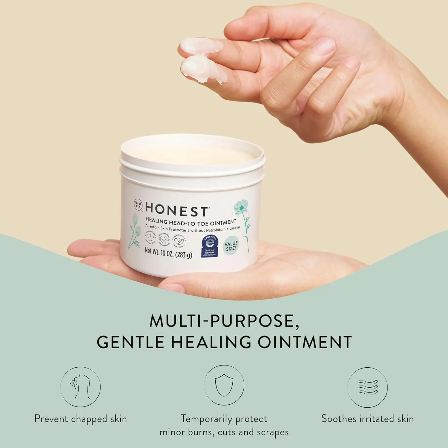 The Honest Company Head-To-Toe Ointment - Allantoin-Powered, Hypoallergenic, Vegan - 10 oz Value Size