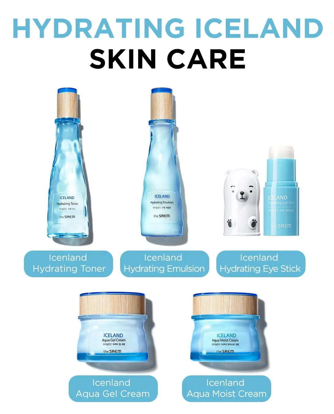 The SAEM Iceland Hydrating Eye Stick 0.24oz - Cooling Eye Balm for Dark Circles and Puffiness  Under Eye Treatment - Reduce Wrinkles and Moisturizing - Minimize Dark & Puffy Eyes - Aqua Scent