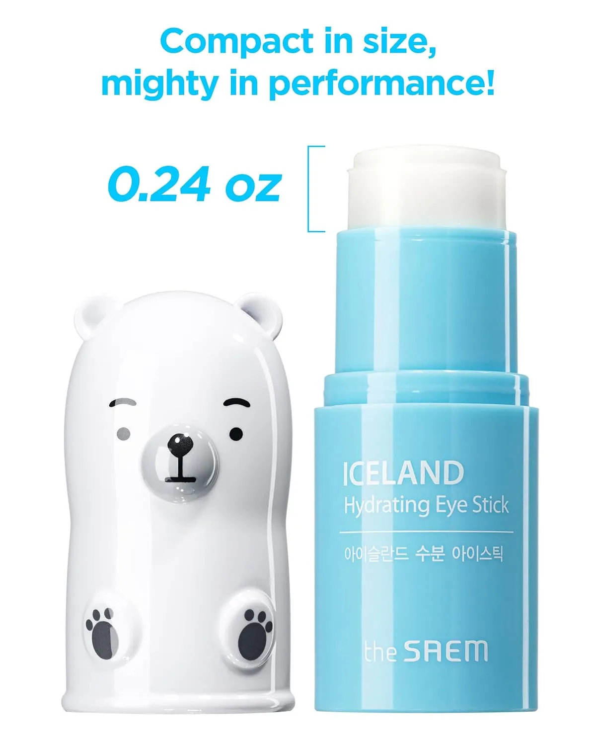 The SAEM Iceland Hydrating Eye Stick 0.24oz - Cooling Eye Balm for Dark Circles and Puffiness  Under Eye Treatment - Reduce Wrinkles and Moisturizing - Minimize Dark & Puffy Eyes - Aqua Scent