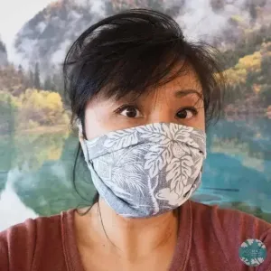 Tie Back Face Mask   Filter Pocket ~ Navy Old Hawaii