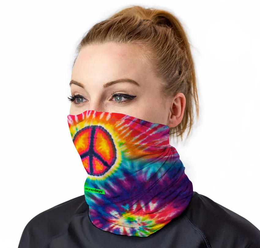 Tie Dye Peace Face Gaiter