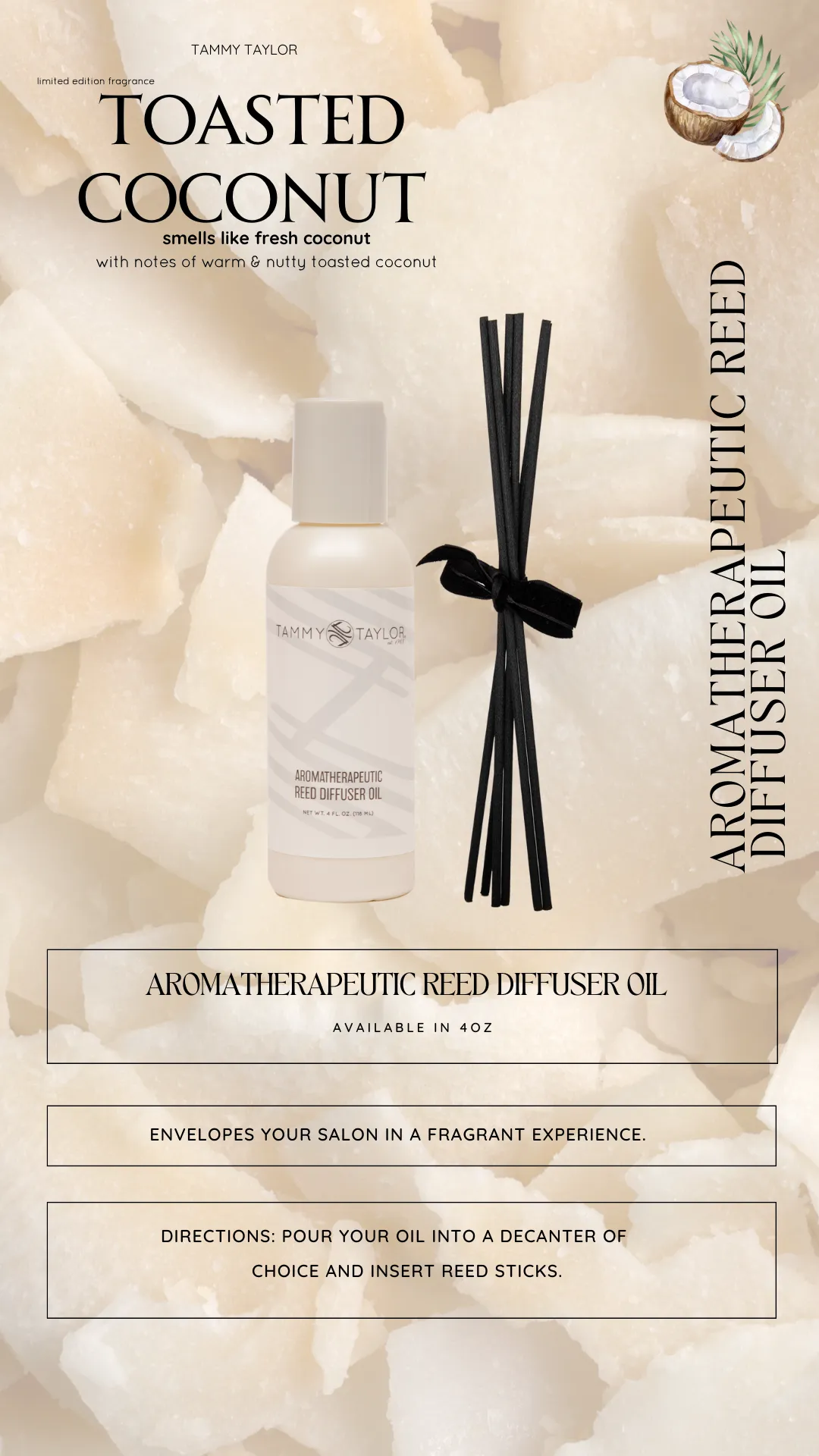 Toasted Coconut Aromatherapeutic Reed Diffuser Oil