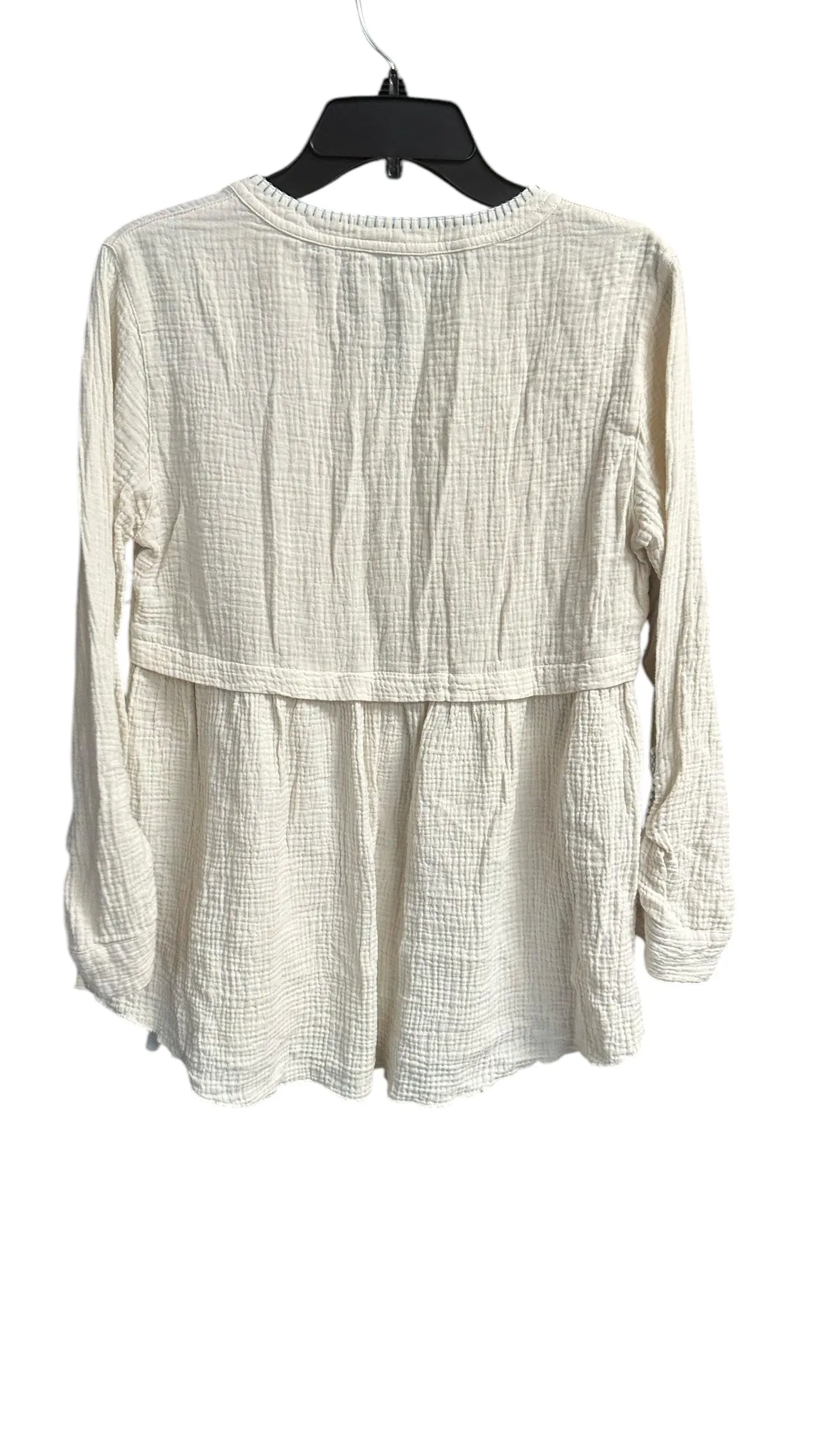 Top Long Sleeve By John Mark In Blue & Cream, Size: Xs