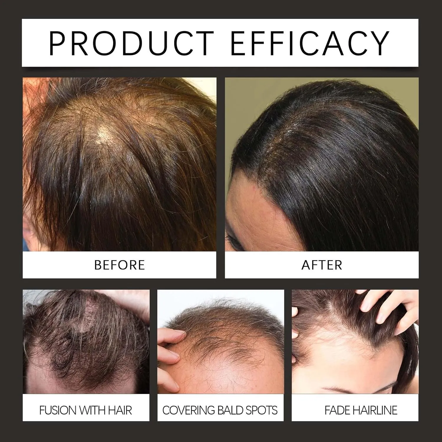 Veinsgrain Hair Color, Root Cover Up,Veinsgrain Hair Powder, Hair Touch Up,Hairline Shadow Powder, Root Coverup,Hair Color,Hairline Powder for Women (Black, 4g)
