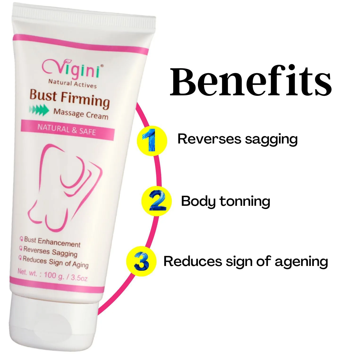 Vigini Bust  Firming Breast Enlargement Tightening & Lifting Growth Increase Size Cream With Capsule-100ml 30Caps