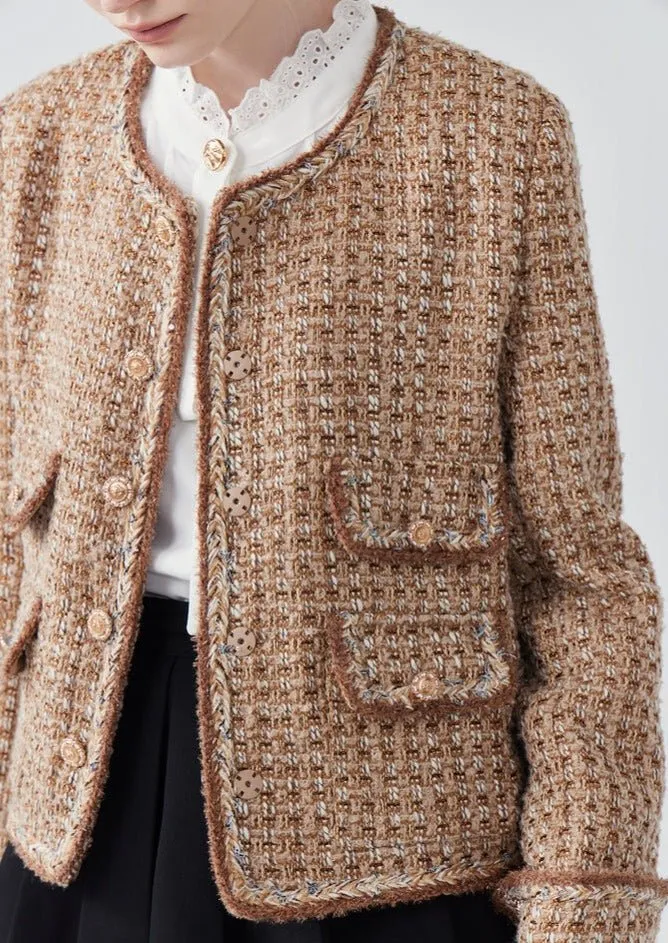 VINTAGE COFFEE ROUND NECK FRAGRANCE JACKET