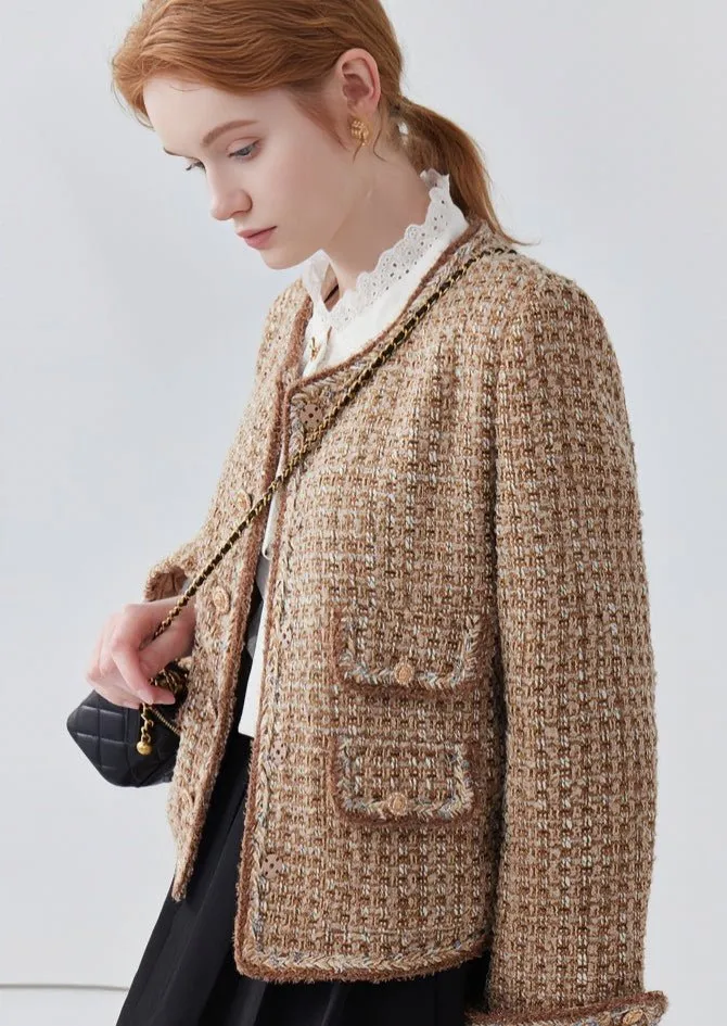 VINTAGE COFFEE ROUND NECK FRAGRANCE JACKET