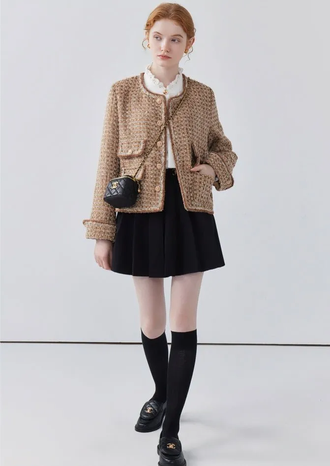 VINTAGE COFFEE ROUND NECK FRAGRANCE JACKET